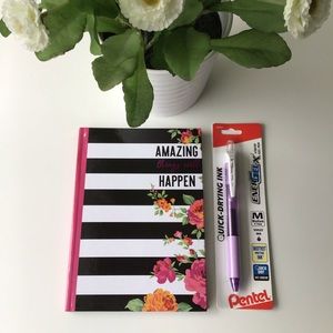 NEW Amazing Things Journal Diary Violet Gel Pen Set 60 Ruled Pages Notebook